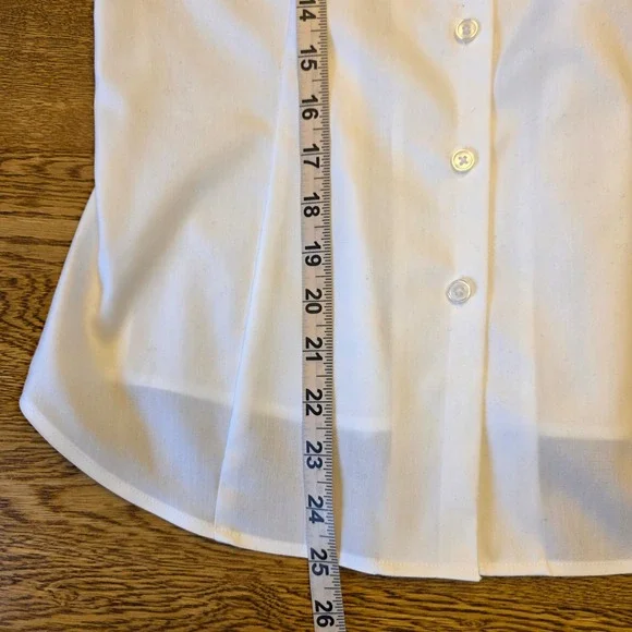 Jones New York Signature Womens S Sleeveless Button Down Shirt White Career Work - Picture 3 of 9